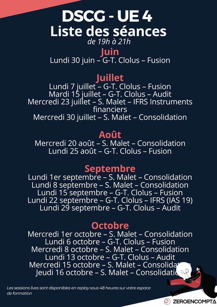 Programme de live DSCG UE4