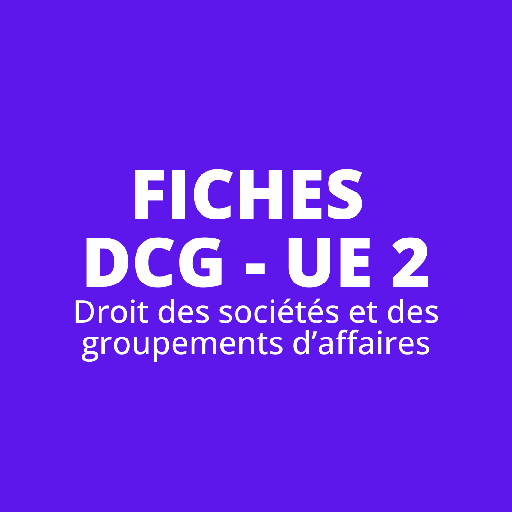 Fiches DCG UE 2 - Droit des sociétés et des groupements d'affaires